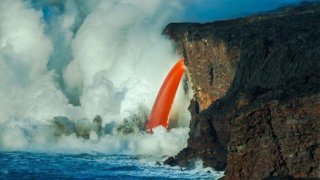 Lava Waterfall, Kilauea Volcano, Hawaii